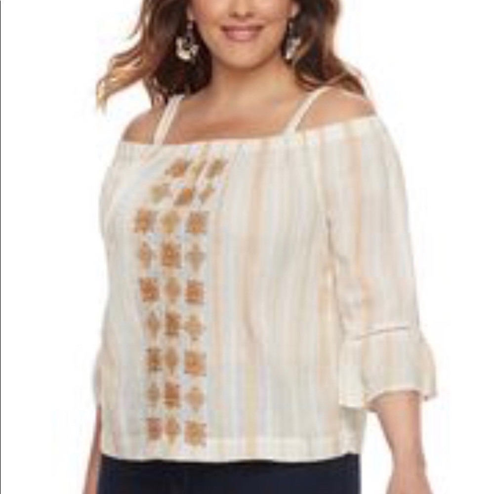 Sonoma cold shoulder 3/4 length sleeve top NWOT